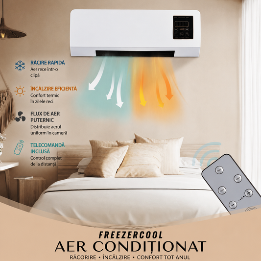 FREEZERCOOL AER CONDIȚIONAT Răcire și Încălzire Rapidă + Telecomandă Inclusă